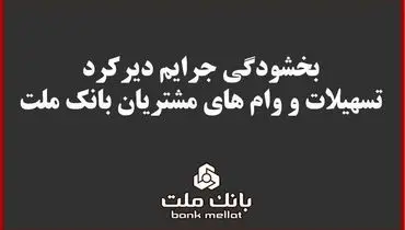 بخشودگی جریمه دیرکرد تمامی وام های خرد مشتریان بانک ملت 