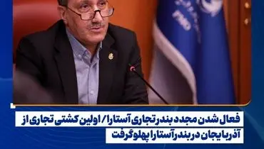 فعال شدن مجدد بندر تجاری آستارا/ اولین کشتی تجاری از آذربایجان در بندرآستارا پهلوگرفت 

