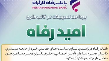 اسامی برگزیدگان تیرماه قرعه‌کشی تسهیلات طرح "امید رفاه" بانک رفاه کارگران اعلام شد

