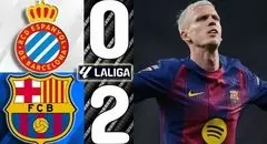 خلاصه بازی اسپانیول 0 - بارسلونا 2