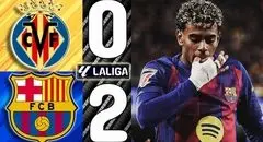 خلاصه بازی ویارئال 0 - بارسلونا 2