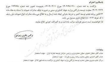 صادرات حبوبات تا اطلاع ثانوی ممنوع شد
