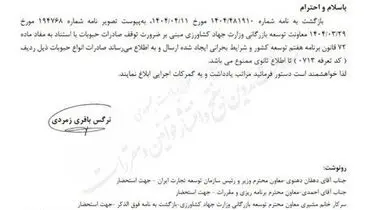 صادرات حبوبات تا اطلاع ثانوی ممنوع شد
