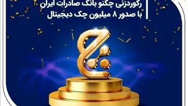 رکوردزنی چکنو بانک صادرات ایران با صدور 8 میلیون چک دیجیتال