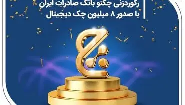 رکوردزنی چکنو بانک صادرات ایران با صدور 8 میلیون چک دیجیتال