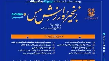 تمدید مهلت شرکت در رویداد ملی «ایده‌های نوآورانه و فناورانه در زنجیره ارزش مس»
