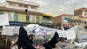  تجمع معترضان به عدم اجرای قانون حجاب مقابل مجلس + عکس