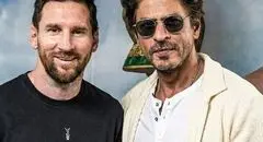 دیدار مسی و شاهرخ خان در حاشیه سفر لئو به هند +‌ عکس