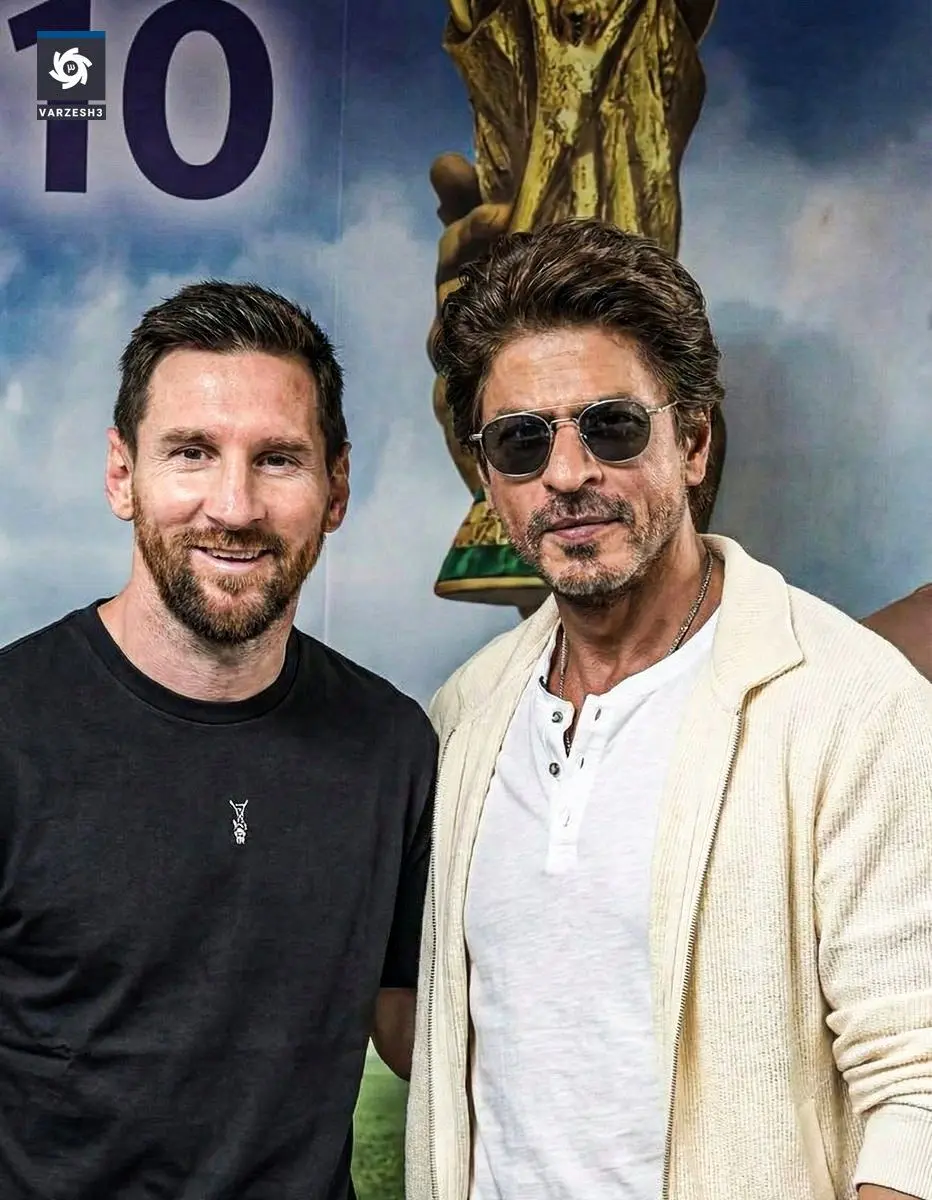 دیدار مسی و شاهرخ خان در حاشیه سفر لئو به هند +‌ عکس