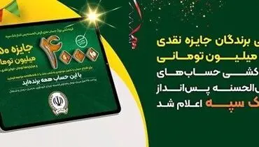 اسامی برندگان جایزه نقدی ۲۵۰میلیون تومانی، قرعه‌کشی حساب‌های قرض‌الحسنه پس‌انداز بانک‌سپه اعلام شد