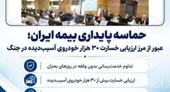 حماسه پایداری بیمه ایران؛ عبور از مرز ارزیابی خسارت ۳۰ هزار خودروی آسیب‌دیده در جنگ

