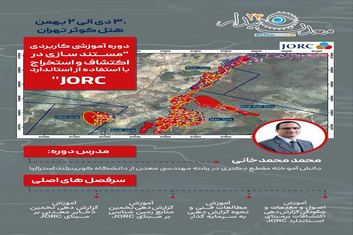 ثبت نام از متقاضیان در دوره آموزشی استاندارد اکتشافی JORC