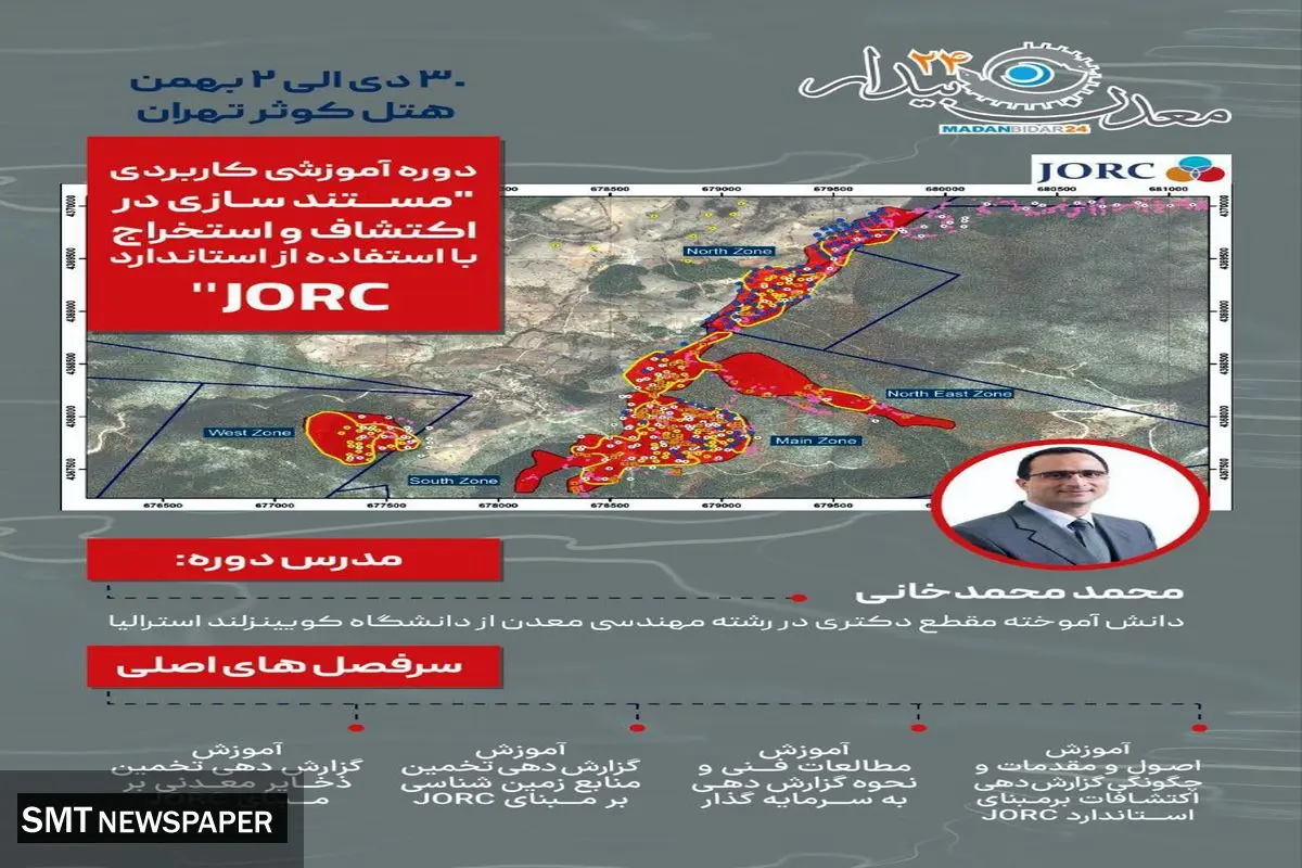 ثبت نام از متقاضیان در دوره آموزشی استاندارد اکتشافی JORC