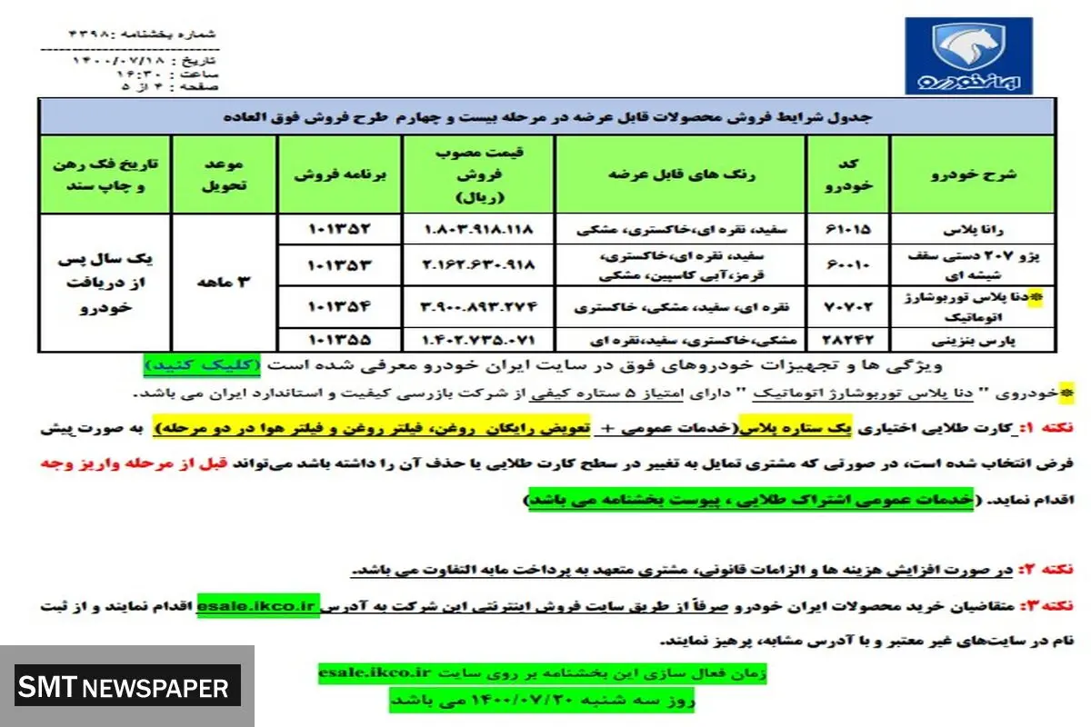 فوری/ زمان پیش فروش جدید ایران خودرو اعلام شد + جدول