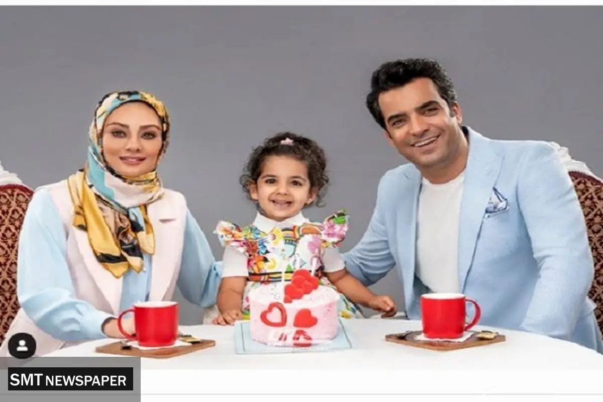 ست خانوادگی منوچهر هادی و همسرش در تولد دخترشان+عکس