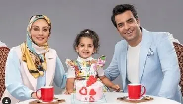 ست خانوادگی منوچهر هادی و همسرش در تولد دخترشان+عکس 