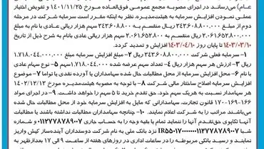 آگهی حق تقدم خرید سهام در خصوص مرحله دوم افزایش سرمایه شرکت دوستداران آینده ساز کیش