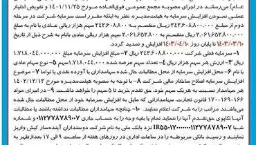 آگهی حق تقدم خرید سهام در خصوص مرحله دوم افزایش سرمایه شرکت دوستداران آینده ساز کیش