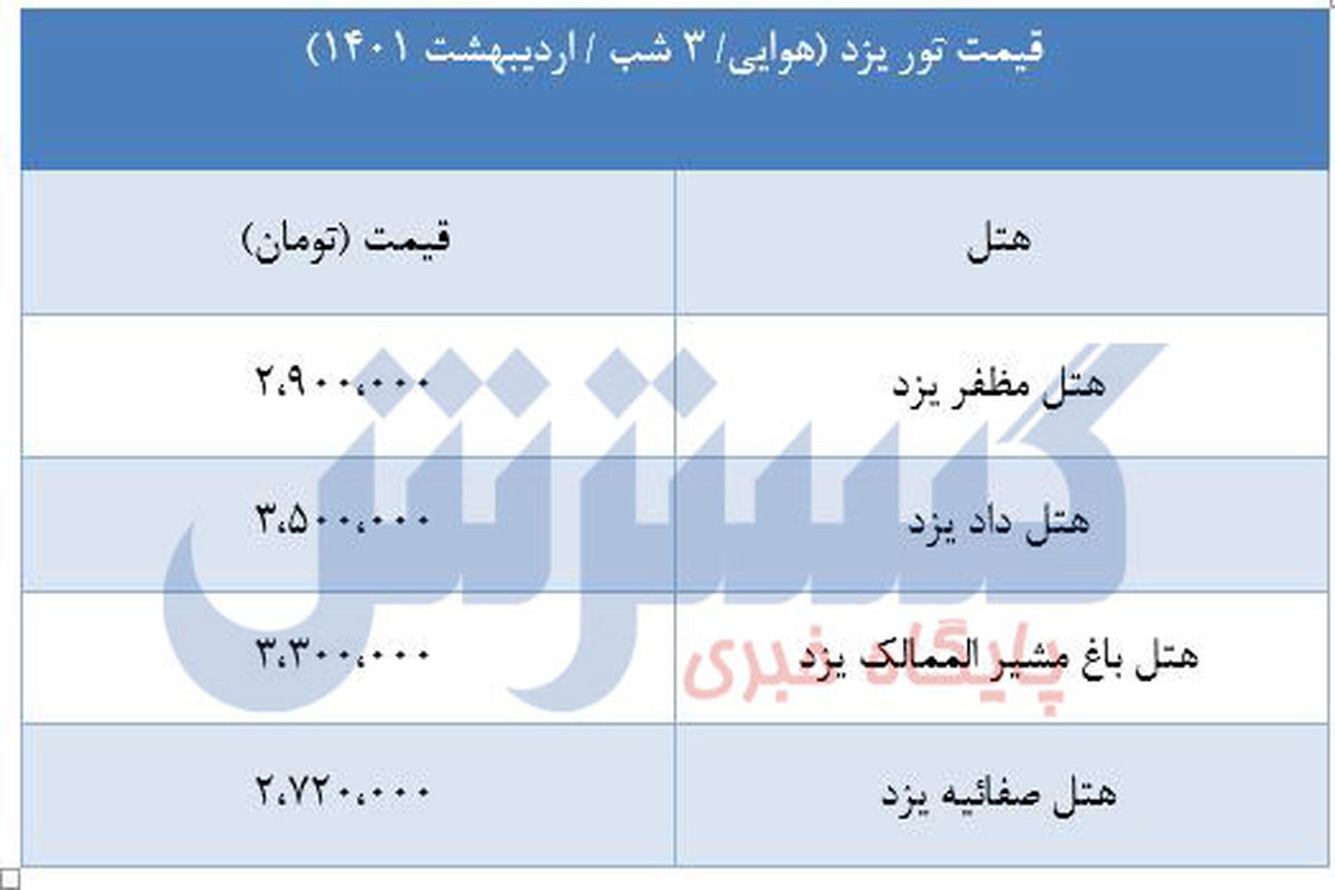 سفر رویایی ۳ روزه به یزد فقط با ۲میلیون