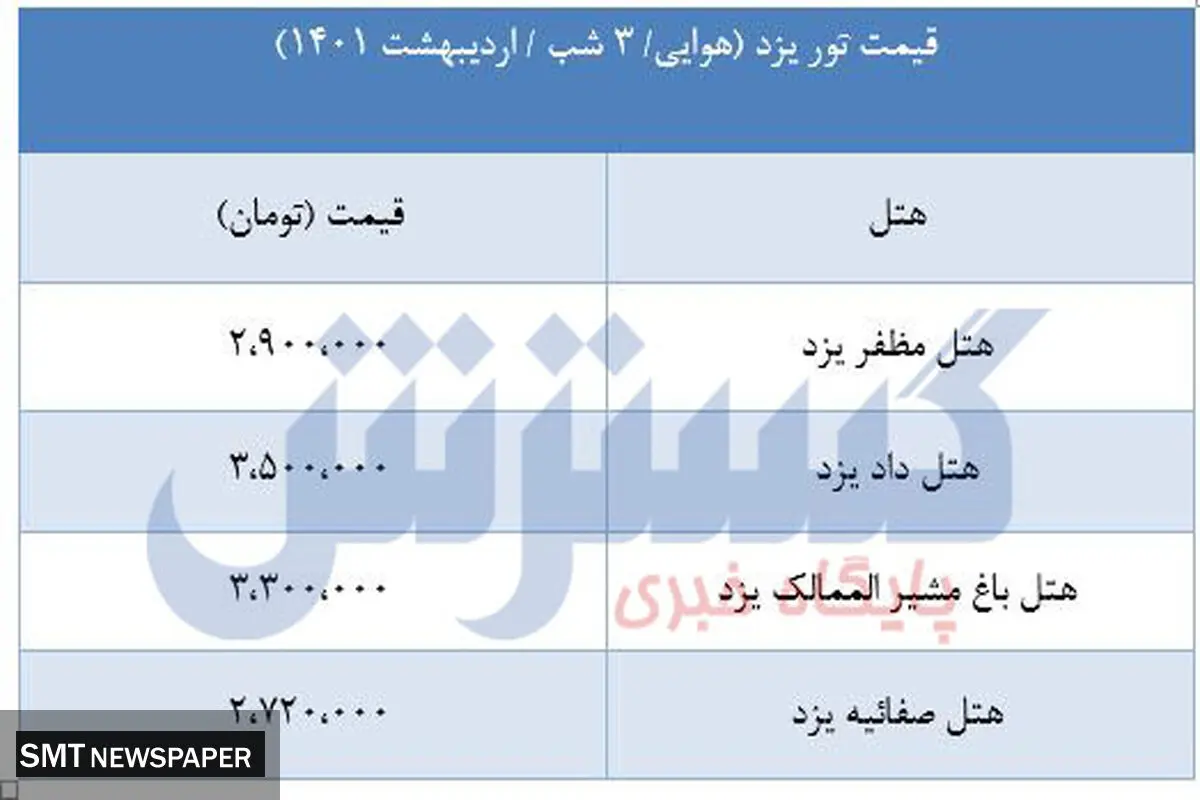 سفر رویایی ۳ روزه به یزد فقط با ۲میلیون