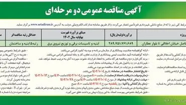 آگهی مناقصه دو مرحله ای شهرداری قم جهت احداث فضای شهری ریل راه آهن