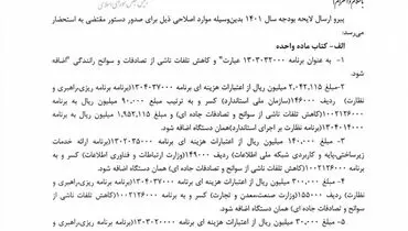 فوری/ متن اصلاحیه لایحه بودجه ۱۴۰۱ منتشر شد