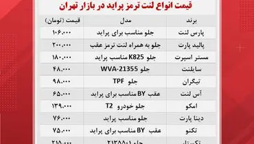 لنت ترمز پراید را چند بخریم؟+ جدول