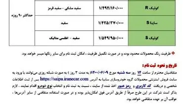 فوری / فروش فوق العاده ۴ خودروی سایپا از فردا + جدول