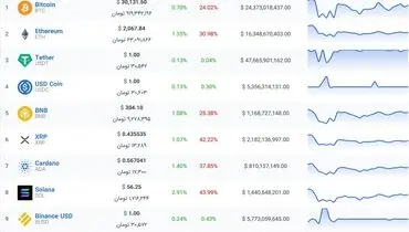 بیت کوین توان رشد ندارد + قیمت رمزارزها