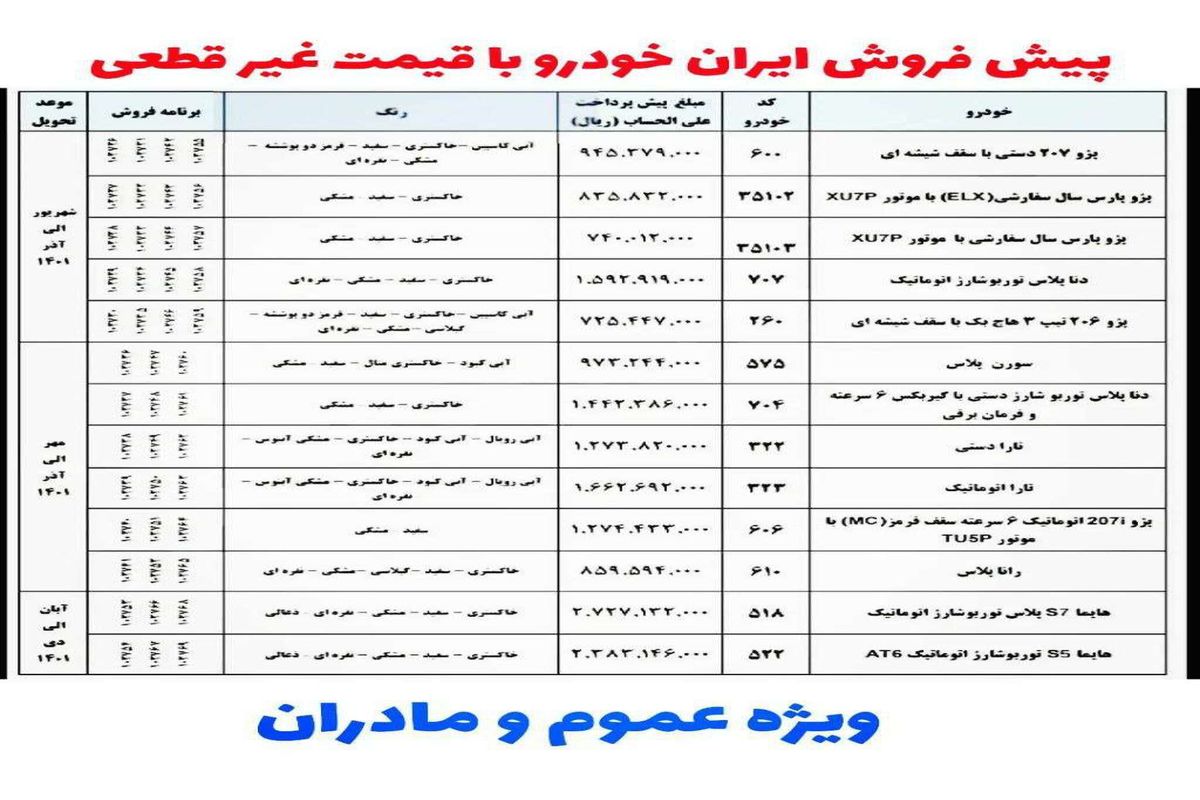 این خودروهای محبوب را با قیمت کارخانه بخرید! + جزییات