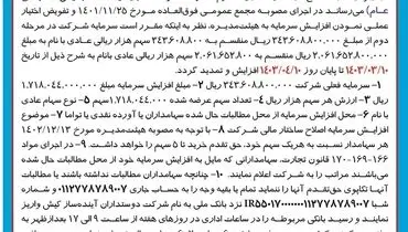 حق تقدم خرید سهام در خصوص مرحله دوم افزایش سرمایه شرکت دوستداران آینده ساز کیش