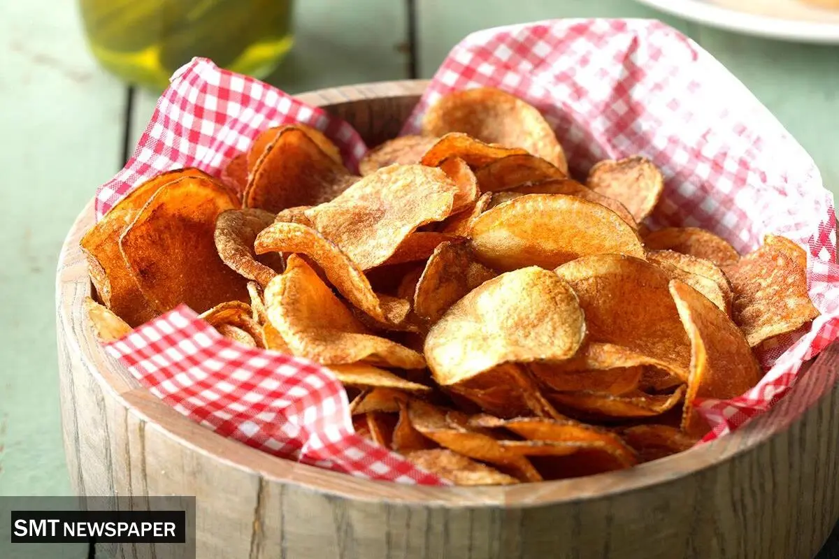 طرز تهیه ی چیپس خانگی با طعم کچاپ‚ریحان‚پنیری و ساده