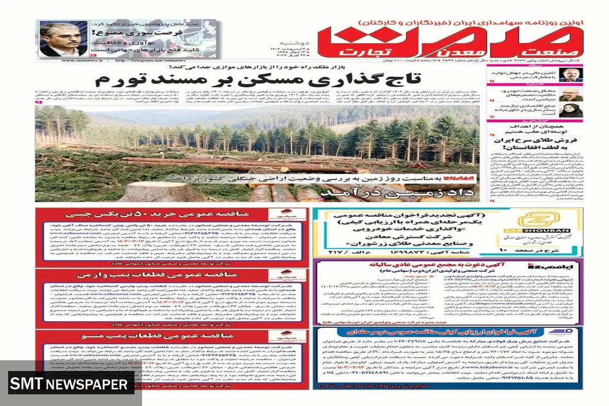 تاج گذاری مسکن بر مسند تورم