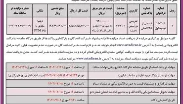 تجدید آگهی فراخوان عمومی اداره کل راه و شهرسازی استان بوشهر