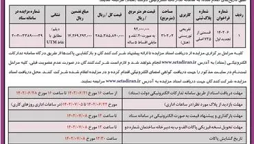 تجدید آگهی فراخوان عمومی اداره کل راه و شهرسازی استان بوشهر