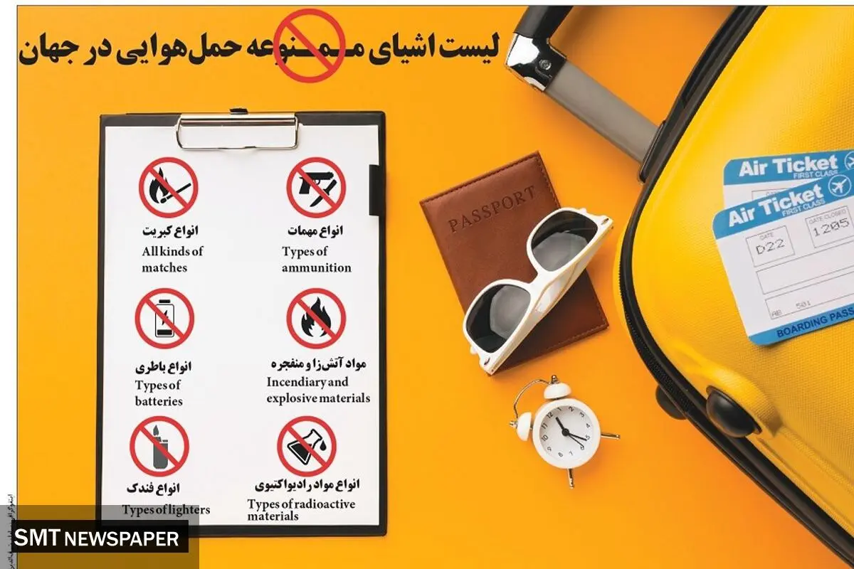 لیست اشیاء ممنوعه حمل هوایی در جهان