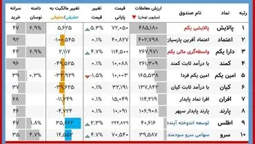 ارزش روز دارایکم و پالایشی‌یکم(۱ دی)