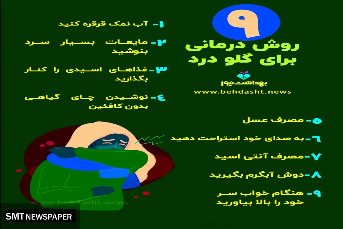 ۹ راهکار کاربردی برای درمان سریع گلو درد + عکس