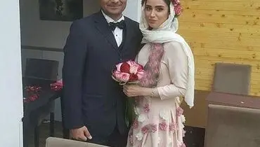 عکس های منتشر شده از عروسی خانوم بازیگر با لباس عروس گل گلی +عکس
