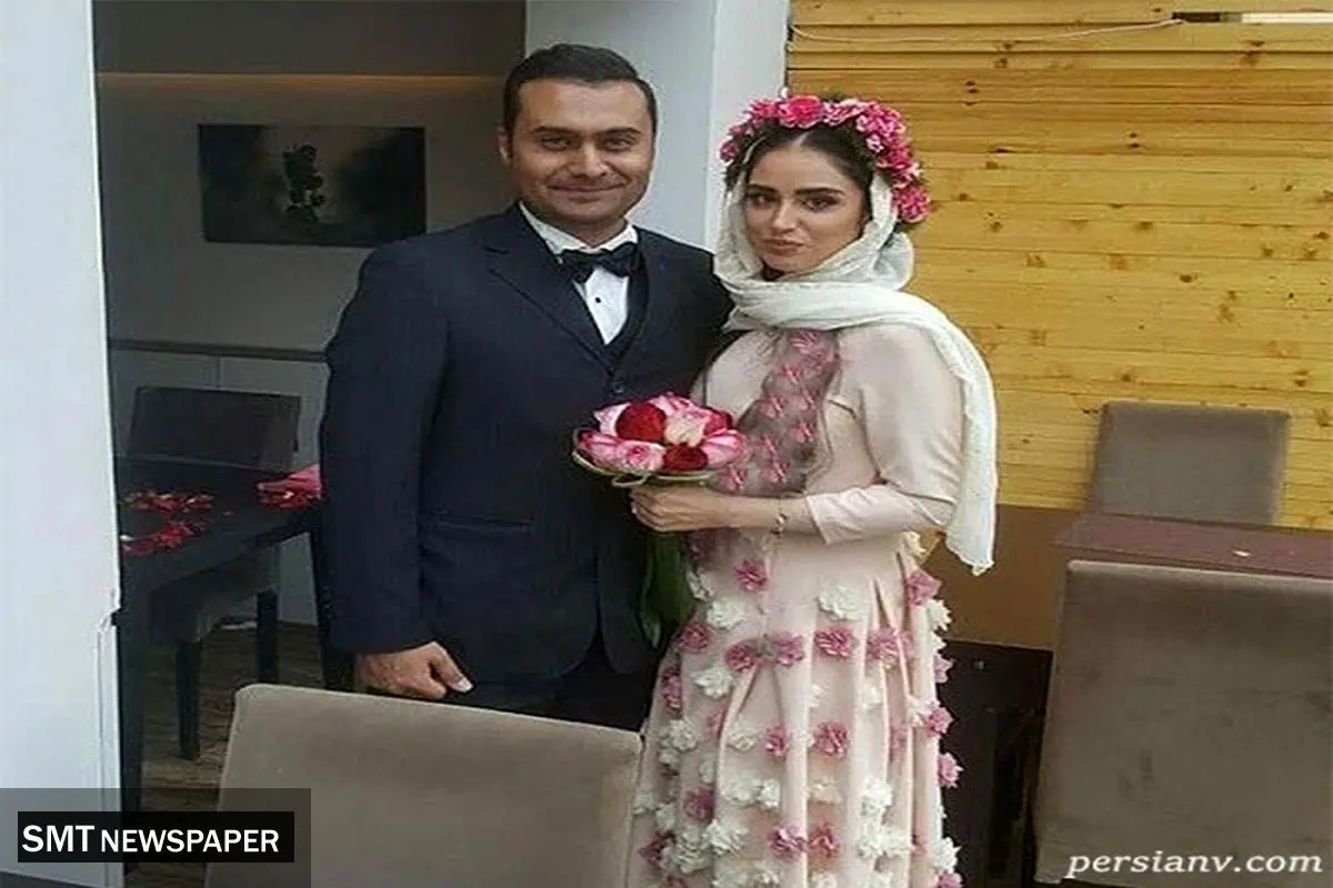 عکس های منتشر شده از عروسی خانوم بازیگر با لباس عروس گل گلی +عکس