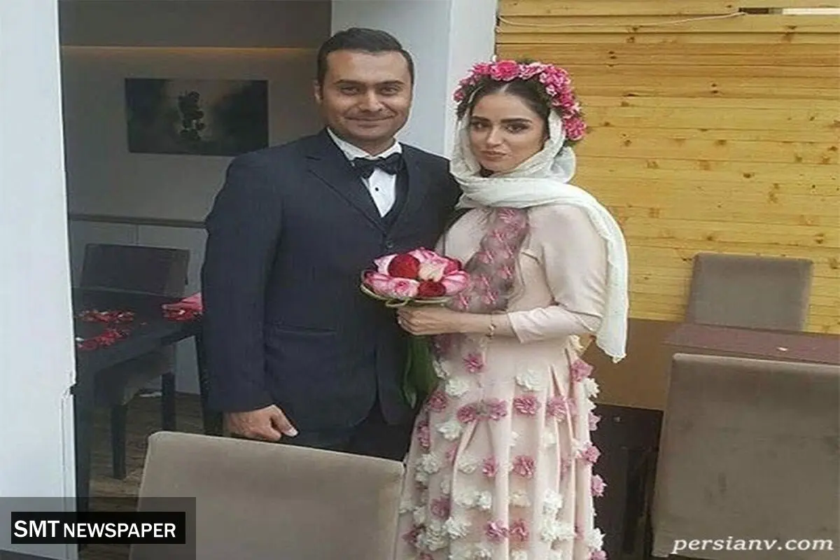 عکس های منتشر شده از عروسی خانوم بازیگر با لباس عروس گل گلی +عکس