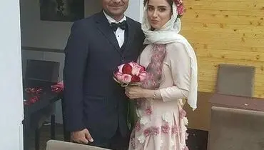 عکس های منتشر شده از عروسی خانوم بازیگر با لباس عروس گل گلی +عکس