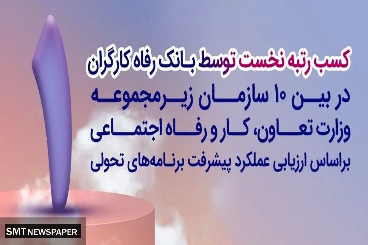 بانک رفاه کارگران دستگاه برتر در پیشبرد برنامههای تحولی معرفی شد