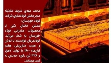 ثبت کورد جدید در تولیدات روزانه فولاد خوزستان