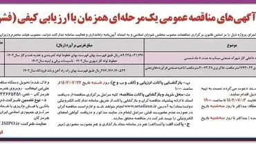 مناقصه عمومی شرکت شهرکهای صنعتی هرمزگان تهیه مصالح و اجرای حدود 8 کیلومتر شبکه تغذیه داخلی گاز شهرک صنعتی میناب