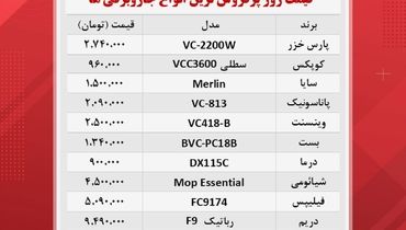 قیمت پرفروش ترین جاروبرقی ها در بازار