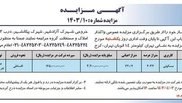 مزایده عمومی واگذاری املاک مازاد بر نیاز شرکت ایران خودرو