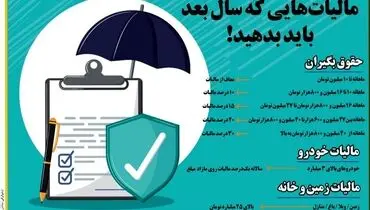 مالیات هایی که سال بعدباید بدهید!