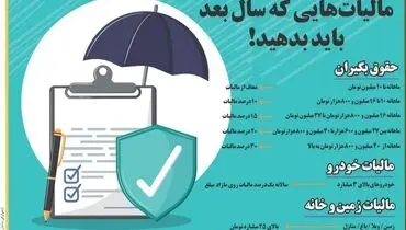 مالیات هایی که سال بعدباید بدهید!