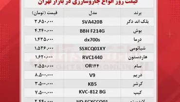 قیمت انواع جارو شارژی + جدول